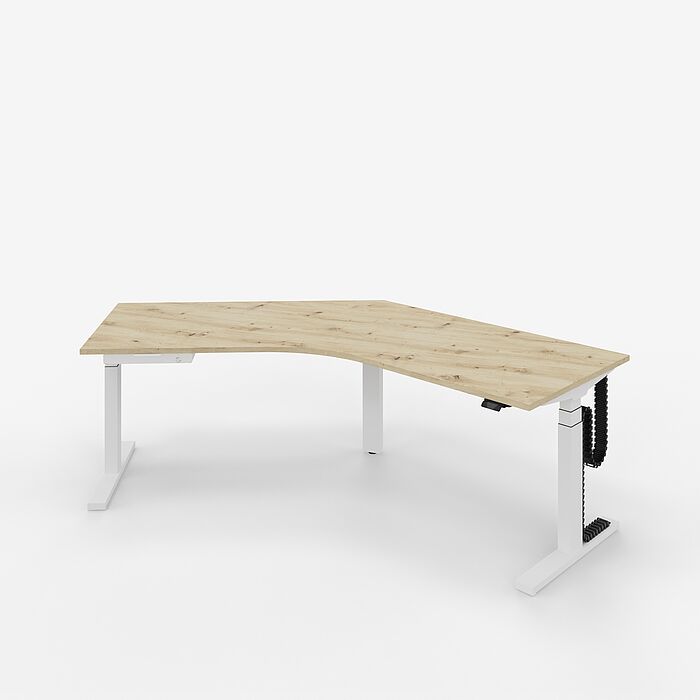 Steh-Sitztisch in Bogenform