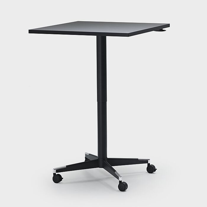 Steh-Sitztisch höhenverstellbar auf Rollen